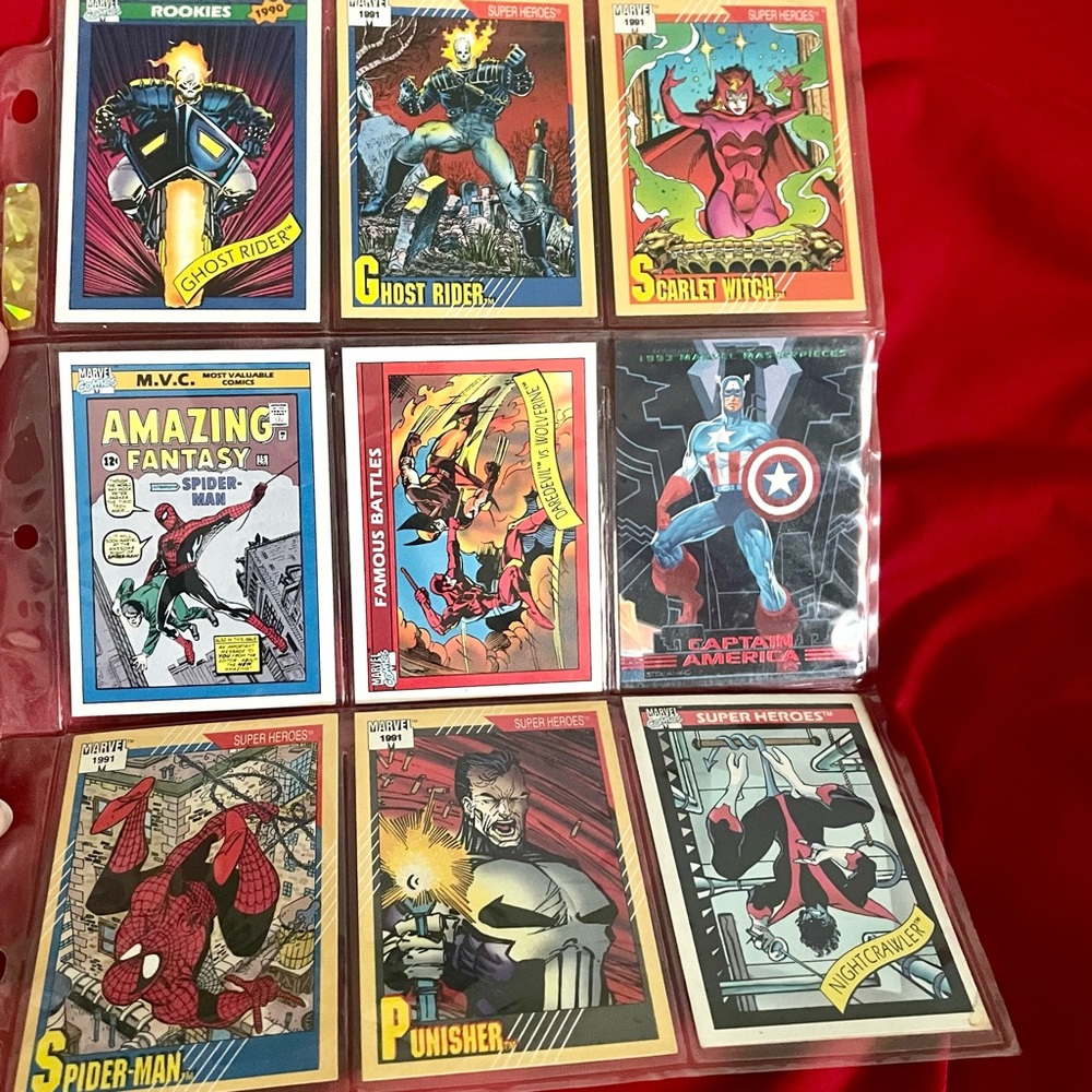 Vtg Marvels 1990/91 Marvels Heroes Card Set (10)